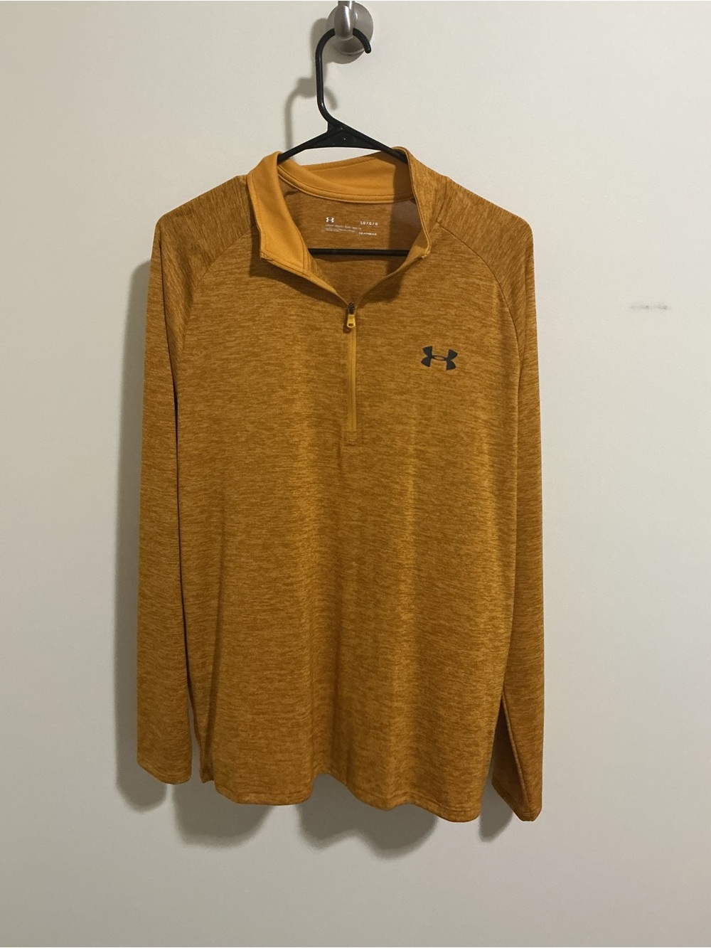 Under Armour Men's Half-Zip Performance Long Sleeve Shirt - Mustard Size L golf